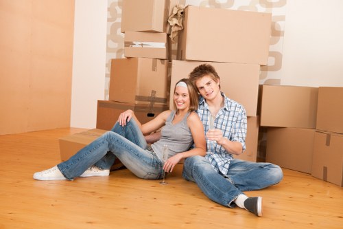 Moving van and boxes ready for a local Camdentown house removal