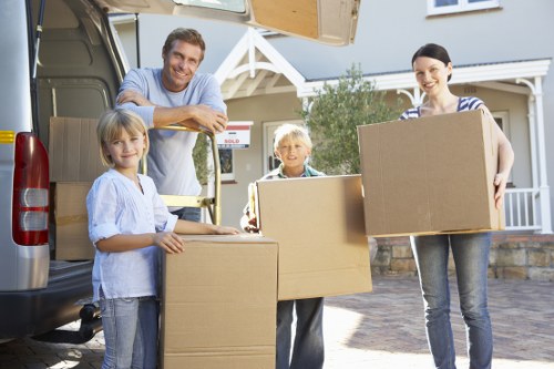 Packed boxes and wrapping materials ready for a home move