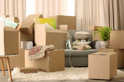 Local moving van helping with residential and business transport