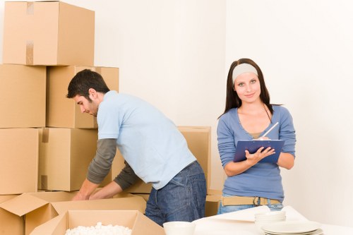 Organised moving process showing planning and care